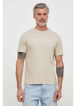 Marc O&apos;Polo t-shirt bawełniany męski kolor beżowy z nadrukiem ze sklepu ANSWEAR.com w kategorii T-shirty męskie - zdjęcie 170794507