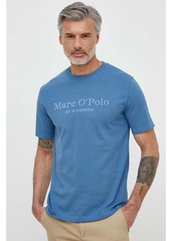 Marc O&apos;Polo t-shirt bawełniany męski kolor niebieski z nadrukiem 423201251052 ze sklepu ANSWEAR.com w kategorii T-shirty męskie - zdjęcie 170794519