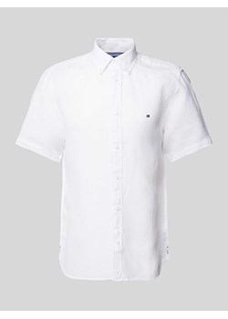Koszula lniana o kroju regular fit z kołnierzykiem typu button down ze sklepu Peek&Cloppenburg  w kategorii Koszule męskie - zdjęcie 170796528