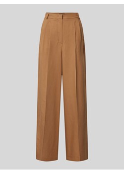 Spodnie materiałowe z szeroką nogawką i zakładkami w pasie model ‘DILETTA’ ze sklepu Peek&Cloppenburg  w kategorii Spodnie damskie - zdjęcie 170796586