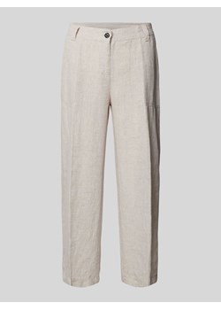 Spodnie lniane o skróconym kroju regular fit model ‘Nora’ ze sklepu Peek&Cloppenburg  w kategorii Spodnie damskie - zdjęcie 170796736