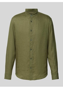 Koszula lniana o kroju regular fit ze stójką model ‘TAROK’ ze sklepu Peek&Cloppenburg  w kategorii Koszule męskie - zdjęcie 170796837