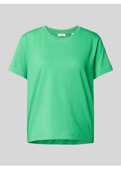 T-shirt z prążkowanym okrągłym dekoltem ze sklepu Peek&Cloppenburg  w kategorii Bluzki damskie - zdjęcie 170796947