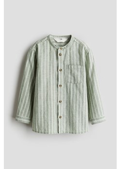 H & M - Koszula z domieszką lnu - Zielony ze sklepu H&M w kategorii Koszule chłopięce - zdjęcie 170797108