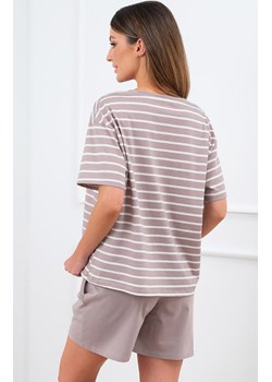 Piżama damska na krótki rękaw i krótkie spodnie cappucino Betty, Kolor cappuccino-biały, Rozmiar S, Italian Fashion ze sklepu Primodo w kategorii Piżamy damskie - zdjęcie 170800199