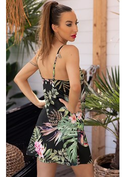 Pamenna koszulka i stringi, Kolor czarno-zielony, Rozmiar S, LivCo Corsetti Fashion ze sklepu Primodo w kategorii Koszule nocne - zdjęcie 170800689