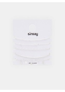 Sinsay - Bransoletki 5 pack - srebrny ze sklepu Sinsay w kategorii Bransoletki - zdjęcie 170807268