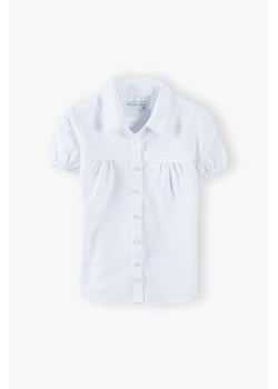 Biała elegancka koszula dziewczęca zapinana na guziki - krótki rękaw ze sklepu 5.10.15 w kategorii Koszule dziewczęce - zdjęcie 170807907