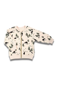 Bawełniana beżowa bluza chłopięca z motywem leśnym ze sklepu 5.10.15 w kategorii Bluzy chłopięce - zdjęcie 170807996