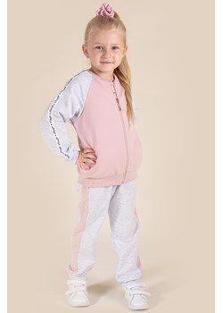 Bawełniana rozpinana bluza dziewczęca różowo-szara ze sklepu 5.10.15 w kategorii Bluzy dziewczęce - zdjęcie 170808056