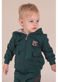 Bawełniana zielona bluza niemowlęca chłopięca z kapturem ze sklepu 5.10.15 w kategorii Bluzy i swetry - zdjęcie 170808077