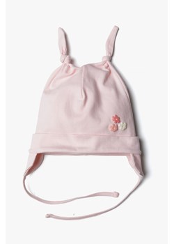 Czapka niemowlęca wiązana dla dziewczynki - różowa ze sklepu 5.10.15 w kategorii Czapki dziecięce - zdjęcie 170808088