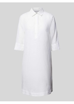 Sukienka koszulowa o długości do kolan z lnu w jednolitym kolorze ze sklepu Peek&Cloppenburg  w kategorii Sukienki - zdjęcie 170808897