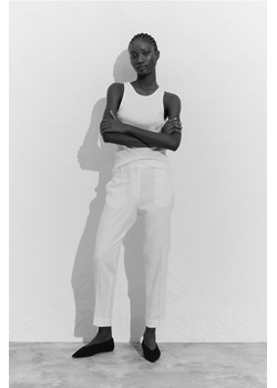 H & M - Spodnie z domieszką lnu - Biały ze sklepu H&M w kategorii Spodnie damskie - zdjęcie 170809787