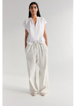 H & M - Spodnie z domieszką lnu - Beżowy ze sklepu H&M w kategorii Spodnie damskie - zdjęcie 170809879