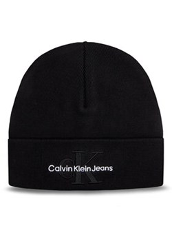 Calvin Klein Jeans Czapka Monologo Embro Beanie K60K611254 Czarny ze sklepu MODIVO w kategorii Czapki zimowe damskie - zdjęcie 170815468