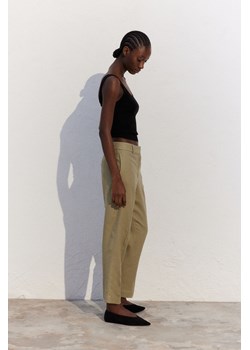 H & M - Spodnie z domieszką lnu - Zielony ze sklepu H&M w kategorii Spodnie damskie - zdjęcie 170816625
