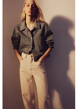 H & M - Krótka kurtka z diagonalu - Zielony ze sklepu H&M w kategorii Kurtki damskie - zdjęcie 170816646