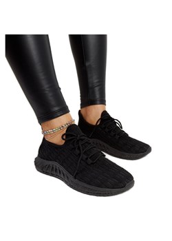 Czarne materiałowe sneakersy Milena ze sklepu ButyModne.pl w kategorii Buty sportowe damskie - zdjęcie 170816708