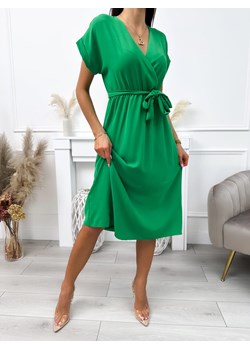 Zielona Sukienka z Paskiem ze sklepu ModnaKiecka.pl w kategorii Sukienki - zdjęcie 170820266