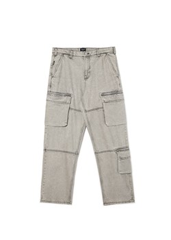 Cropp - Szare jeansy wide leg - jasny szary ze sklepu Cropp w kategorii Jeansy męskie - zdjęcie 170820316