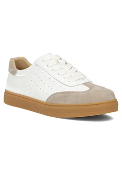 Skórzane sneakersy damskie - Filippo DP6128/24, biało-beżowe ze sklepu ulubioneobuwie w kategorii Trampki damskie - zdjęcie 170820416