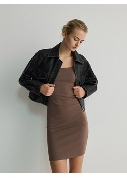 Reserved - Sukienka mini - ciemnobrązowy ze sklepu Reserved w kategorii Sukienki - zdjęcie 170821025