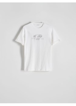 Reserved - T-shirt regular fit z nadrukiem - biały ze sklepu Reserved w kategorii T-shirty męskie - zdjęcie 170821188