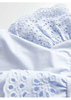 Reserved - Bawełniany t-shirt z falbanką - jasnoniebieski ze sklepu Reserved w kategorii Bluzki dziewczęce - zdjęcie 170821206