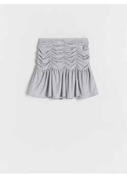 Reserved - Błyszcząca spódnica z drapowaniem - jasnoszary ze sklepu Reserved w kategorii Spódnice dziewczęce - zdjęcie 170821275