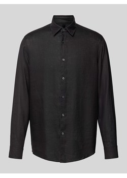 Koszula lniana o kroju regular fit z kołnierzykiem typu kent model ‘RAMIS’ ze sklepu Peek&Cloppenburg  w kategorii Koszule męskie - zdjęcie 170821916