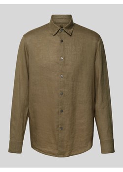 Koszula lniana o kroju regular fit z kołnierzykiem typu kent model ‘RAMIS’ ze sklepu Peek&Cloppenburg  w kategorii Koszule męskie - zdjęcie 170822026