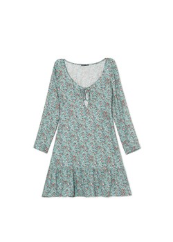 Cropp - Sukienka w kwiaty - zielony ze sklepu Cropp w kategorii Sukienki - zdjęcie 170822528