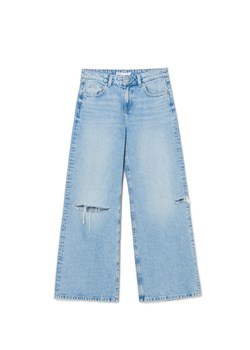 Cropp - Niebieskie jeansy wide leg - niebieski ze sklepu Cropp w kategorii Jeansy damskie - zdjęcie 170822617