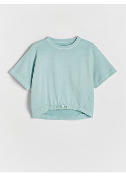 Reserved - T-shirt ze stoperem - jasnoturkusowy ze sklepu Reserved w kategorii Bluzki dziewczęce - zdjęcie 170823826