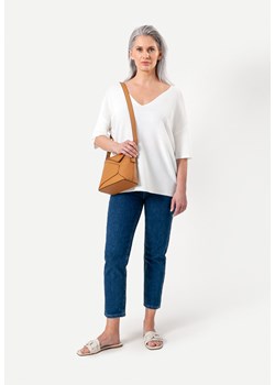 Biała bluzka oversize z prążkowanej dzianiny ze sklepu Molton w kategorii Bluzki damskie - zdjęcie 170823905