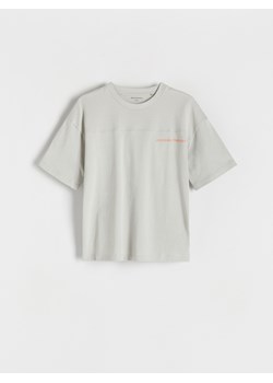 Reserved - Bawełniany t-shirt oversize - jasnoszary ze sklepu Reserved w kategorii T-shirty chłopięce - zdjęcie 170828518
