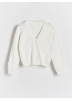 Reserved - Dzianinowy kardigan - biały ze sklepu Reserved w kategorii Swetry dziewczęce - zdjęcie 170828558