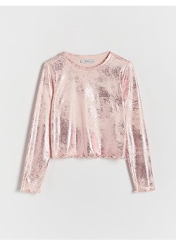 Reserved - Koszulka z metalicznym efektem - pastelowy róż ze sklepu Reserved w kategorii Bluzki dziewczęce - zdjęcie 170828645