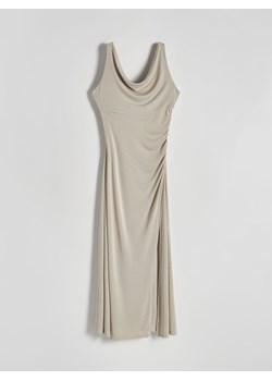Reserved - Sukienka maxi z drapowaniem - beżowy ze sklepu Reserved w kategorii Sukienki - zdjęcie 170828707