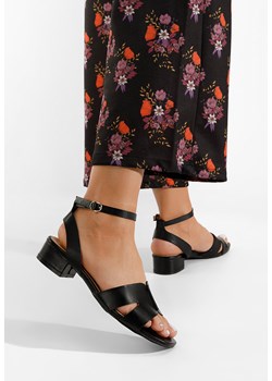 Czarne sandały na niskim słupku Briena ze sklepu Zapatos w kategorii Sandały damskie - zdjęcie 170828867