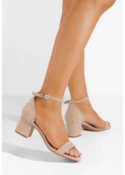 Khaki sandały na słupku Lilea V3 ze sklepu Zapatos w kategorii Sandały damskie - zdjęcie 170828879