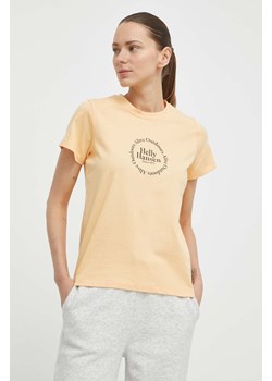 Helly Hansen t-shirt bawełniany damski kolor żółty ze sklepu ANSWEAR.com w kategorii Bluzki damskie - zdjęcie 170830439
