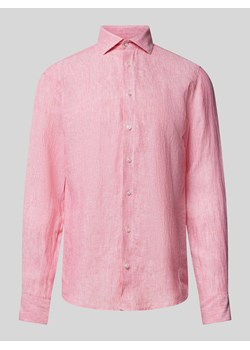 Koszula lniana z kołnierzykiem typu kent model ‘PERTH’ ze sklepu Peek&Cloppenburg  w kategorii Koszule męskie - zdjęcie 170830989