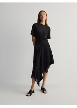 Reserved - Sukienka midi z wiskozą - czarny ze sklepu Reserved w kategorii Sukienki - zdjęcie 170832497
