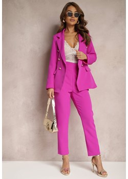 Fuksjowe Materiałowe Spodnie Regular Pivolia ze sklepu Renee odzież w kategorii Spodnie damskie - zdjęcie 170834467