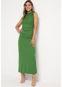 Zielona Dopasowana Sukienka Bodycon z Dekoracyjnym Marszczeniem Bez Rękawów Tykena ze sklepu Born2be Odzież w kategorii Sukienki - zdjęcie 170836455