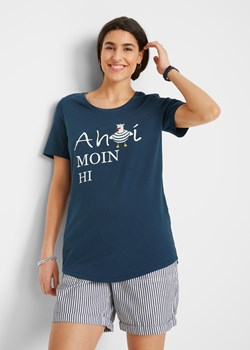 T-shirt bawełniany z marynarskim nadrukiem ze sklepu bonprix w kategorii Bluzki damskie - zdjęcie 170837535