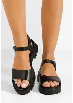 Czarne sandały płaski Subtea ze sklepu Zapatos w kategorii Sandały damskie - zdjęcie 170838975