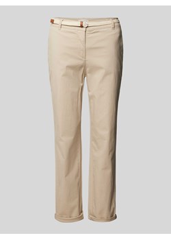 Chinosy w jednolitym kolorze z paskiem ze sklepu Peek&Cloppenburg  w kategorii Spodnie damskie - zdjęcie 170841996